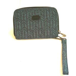 Lug Textured Teal Wristlet Clutch